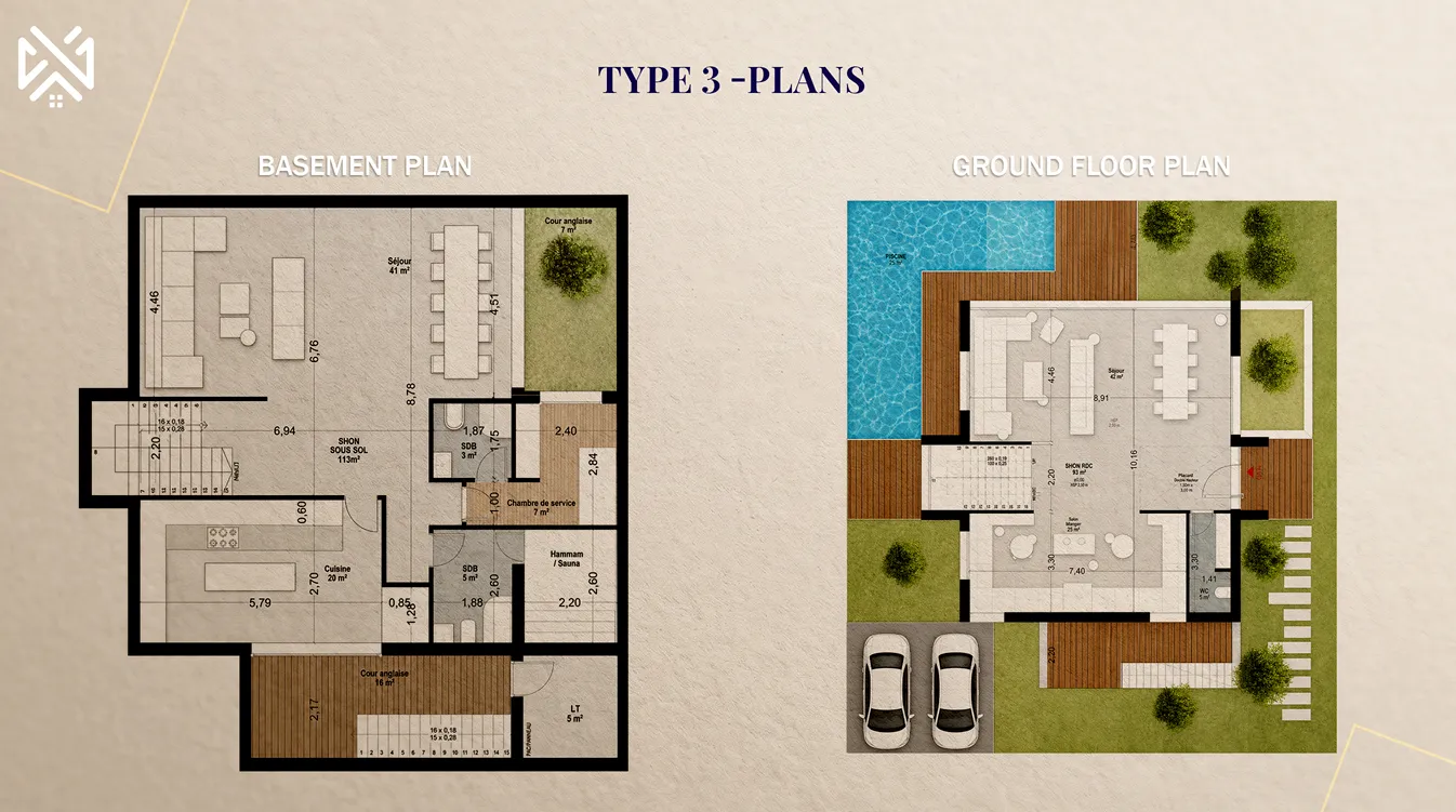 BASEMENT PLAN - GROUND FLOOR PLAN