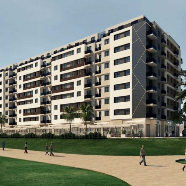 Façade moderne de la résidence Golf Gardens à Tanger